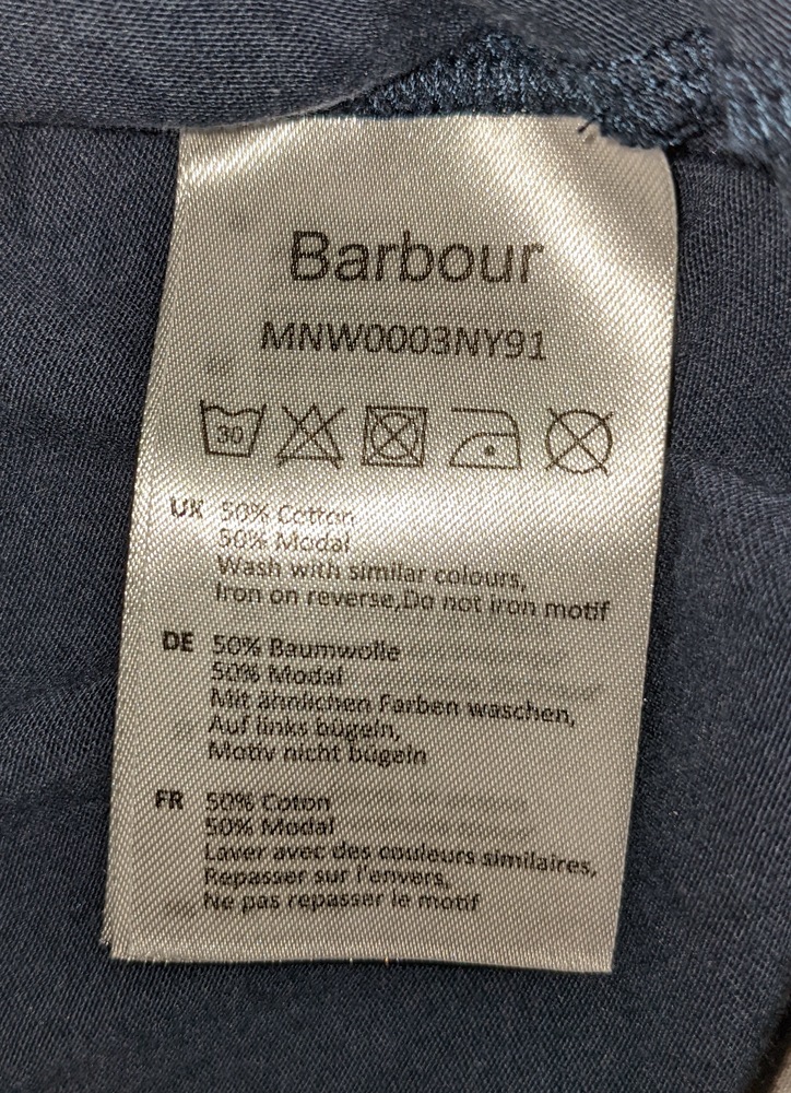 Barbour Men's Navy Blue T Shirt Size L Excellent Condition - Picture 5 of 7
